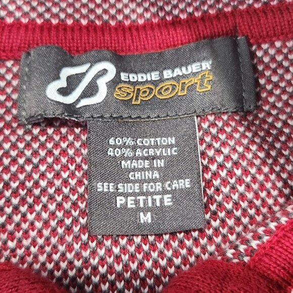 EDDIE Bauer Zip Up Jacket Snowflakes down Sleeve Size Medium Petite Lot D - Picture 2 of 6